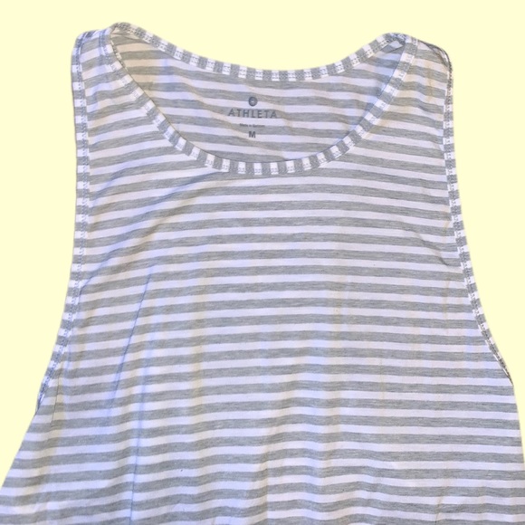 Athleta Gray & White Striped Tank Top - Picture 2 of 4